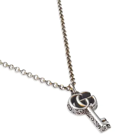 SOLD!!!   Gucci Sterling Silver Marmont Interlocking G Key Pendant Necklace - Picture 4 of 5